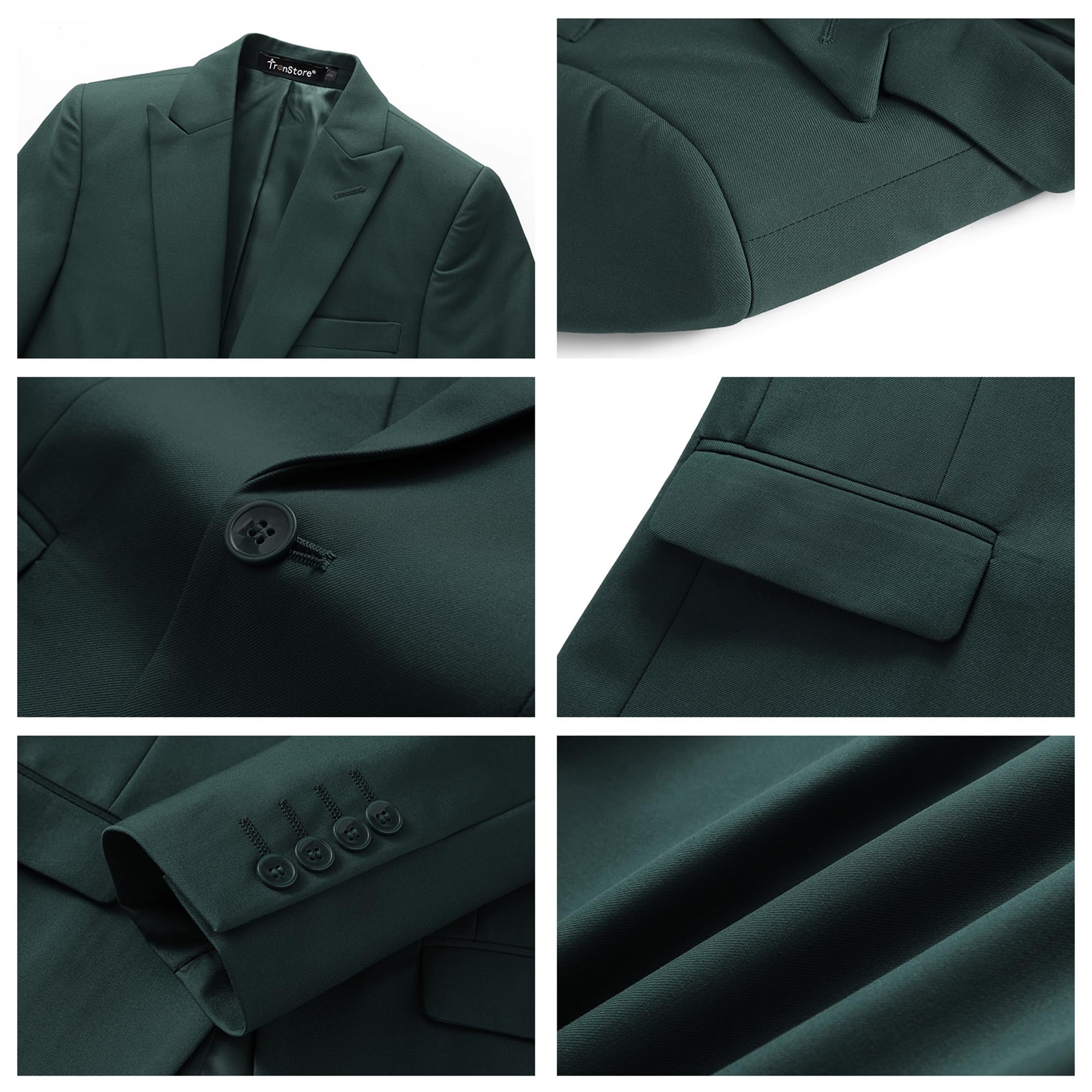 TRONSTORE Boys Slim Fit Suit 5 Pieces Ring Bearer Outfit for Kids Teen Tuxedo Suit Set for Wedding Party - Image 3