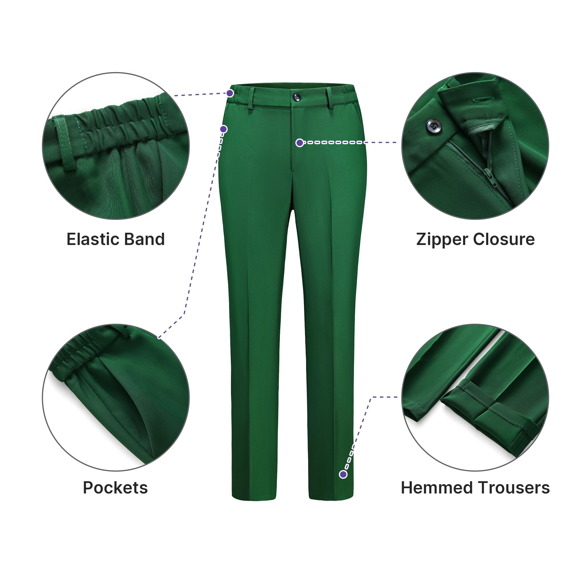 TRONSTORE Women's Business Solid Suit 2 Piece Slim Fit Classic Blazer Pants Set for Women Formal Office - Image 3