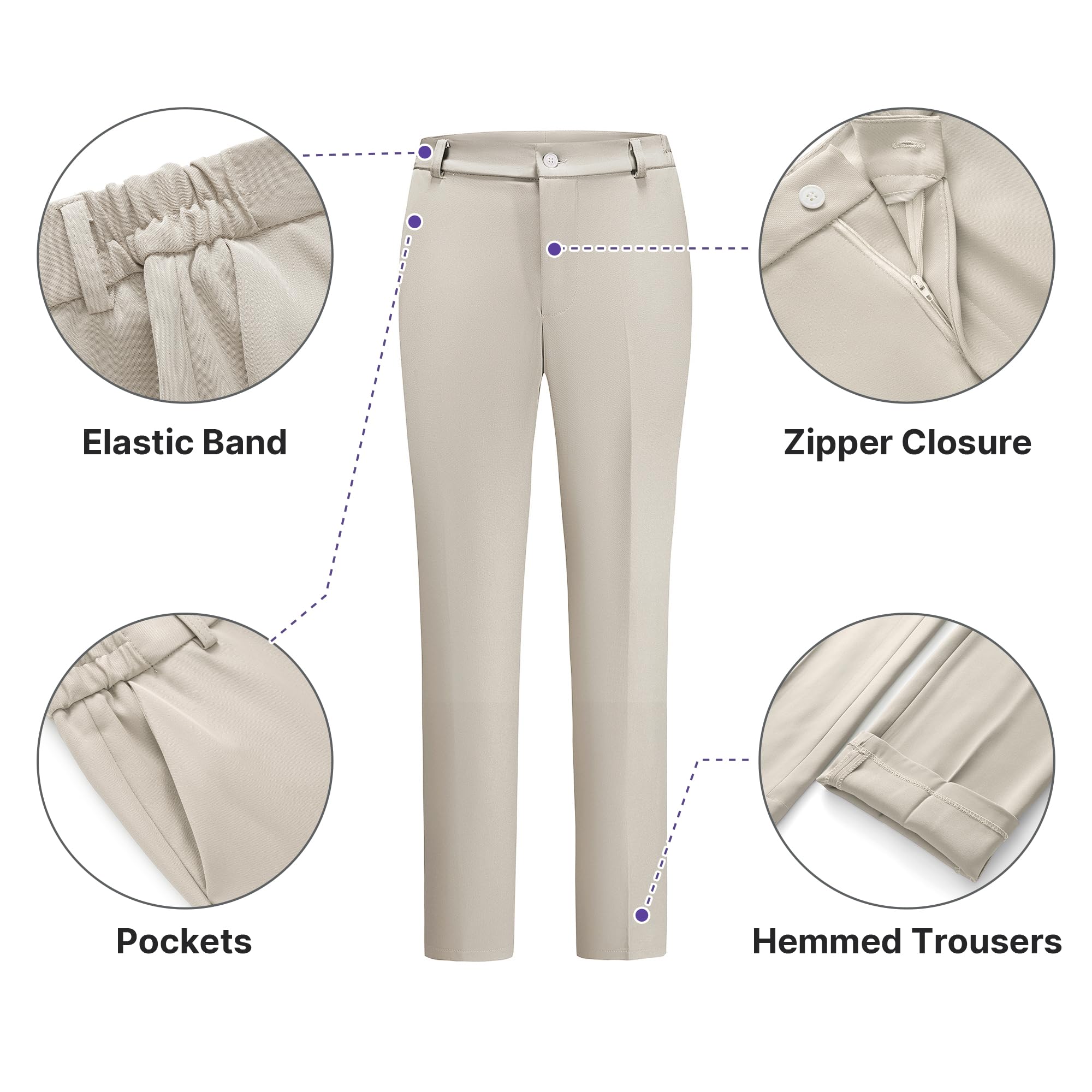 TRONSTORE Women's Business Suits for Work Professional 2 Piece Slim Fit Outfits Pants Suit for Women - Image 3
