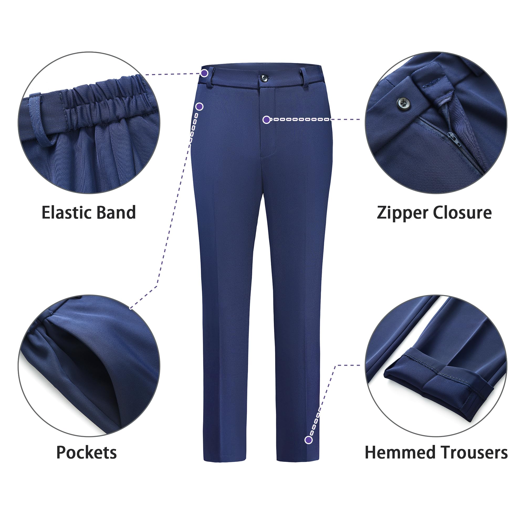 TRONSTORE Women's Business Suits for Work Professional 2 Piece Slim Fit Outfits Pants Suit for Women - Image 3