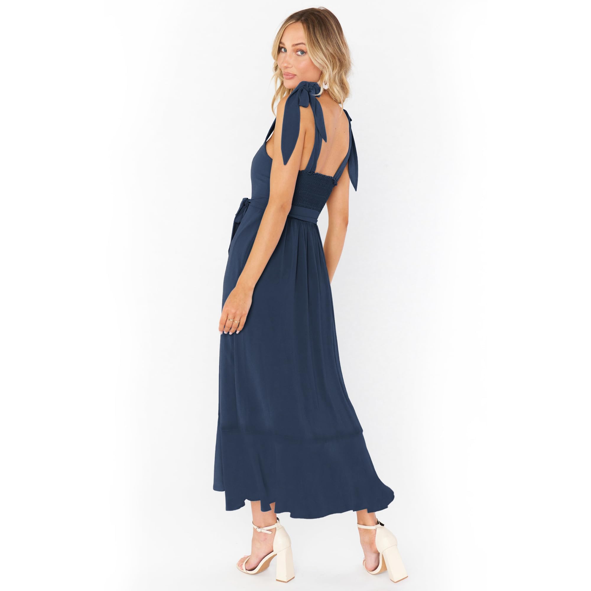 TRONSTORE Women's Fall Wedding Guest Dress Square Neck Sleeveless Side Slit Formal Dresses for Women Cocktail Party Prom - Image 6