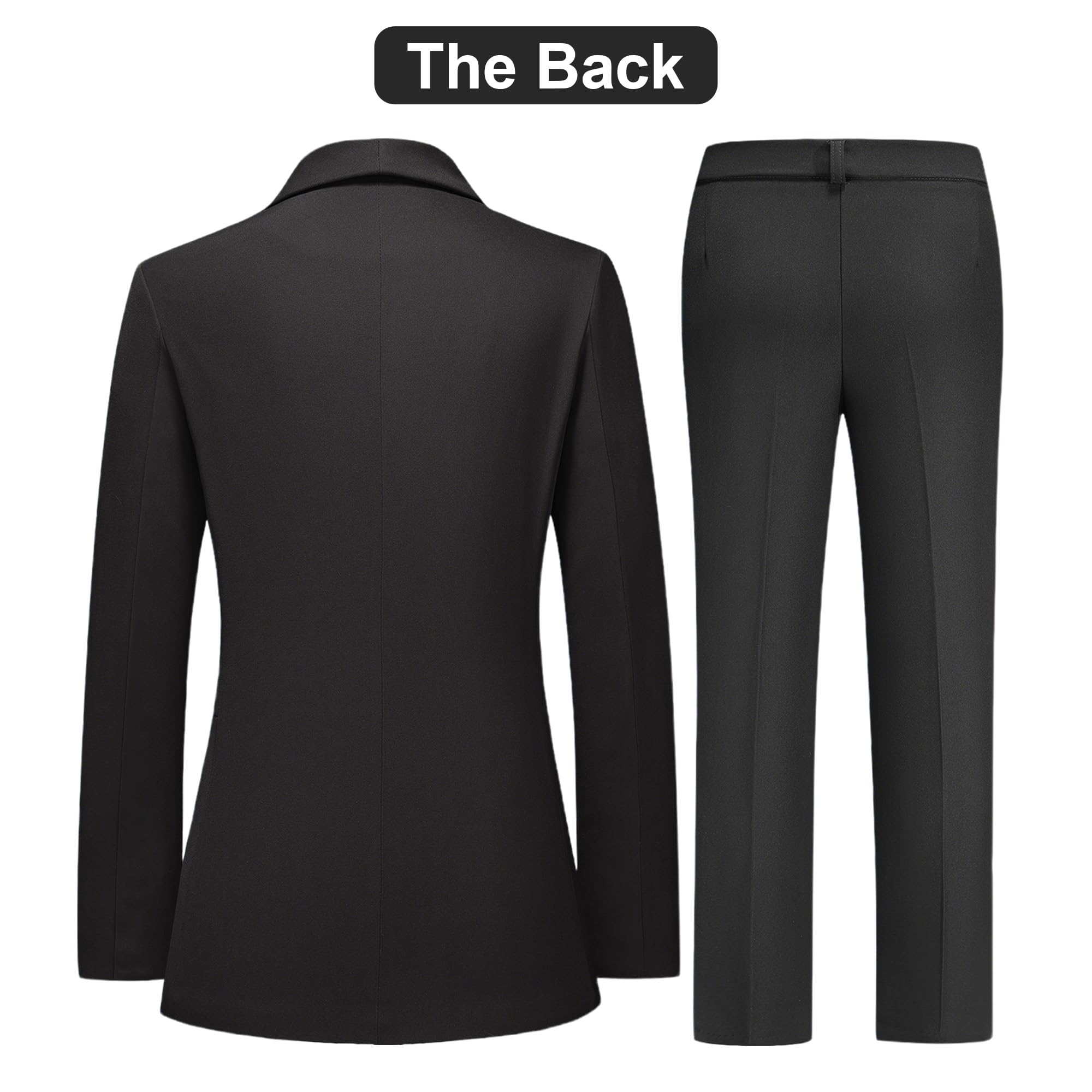 TRONSTORE Women's Pant Suits 2 Piece Set Longline Shawl Collar Blazer with No Closure for Women Business Casual Wear - Image 4