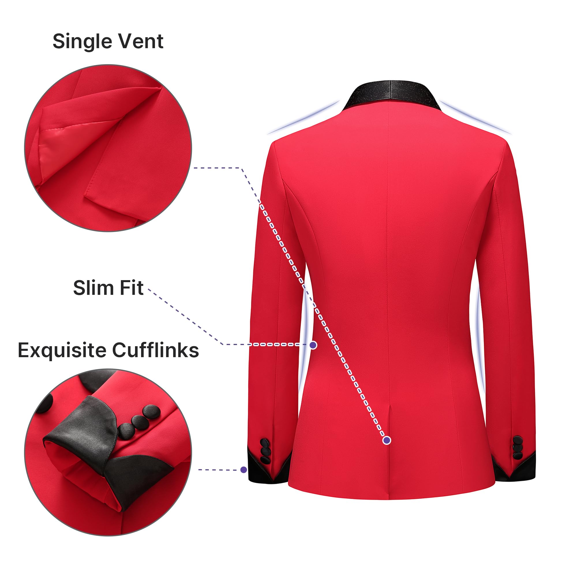 TRONSTORE Women's Pants Suit 2 Piece Set Smil Fit Jacket Shawl Sollar Blazer Dress for Women - Image 4