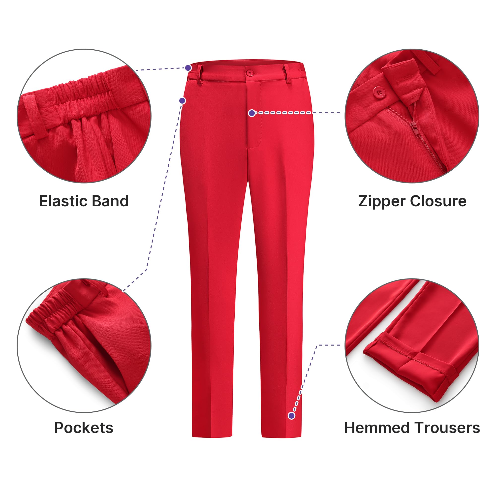 TRONSTORE Women's Pants Suit 2 Piece Set Smil Fit Jacket Shawl Sollar Blazer Dress for Women - Image 5