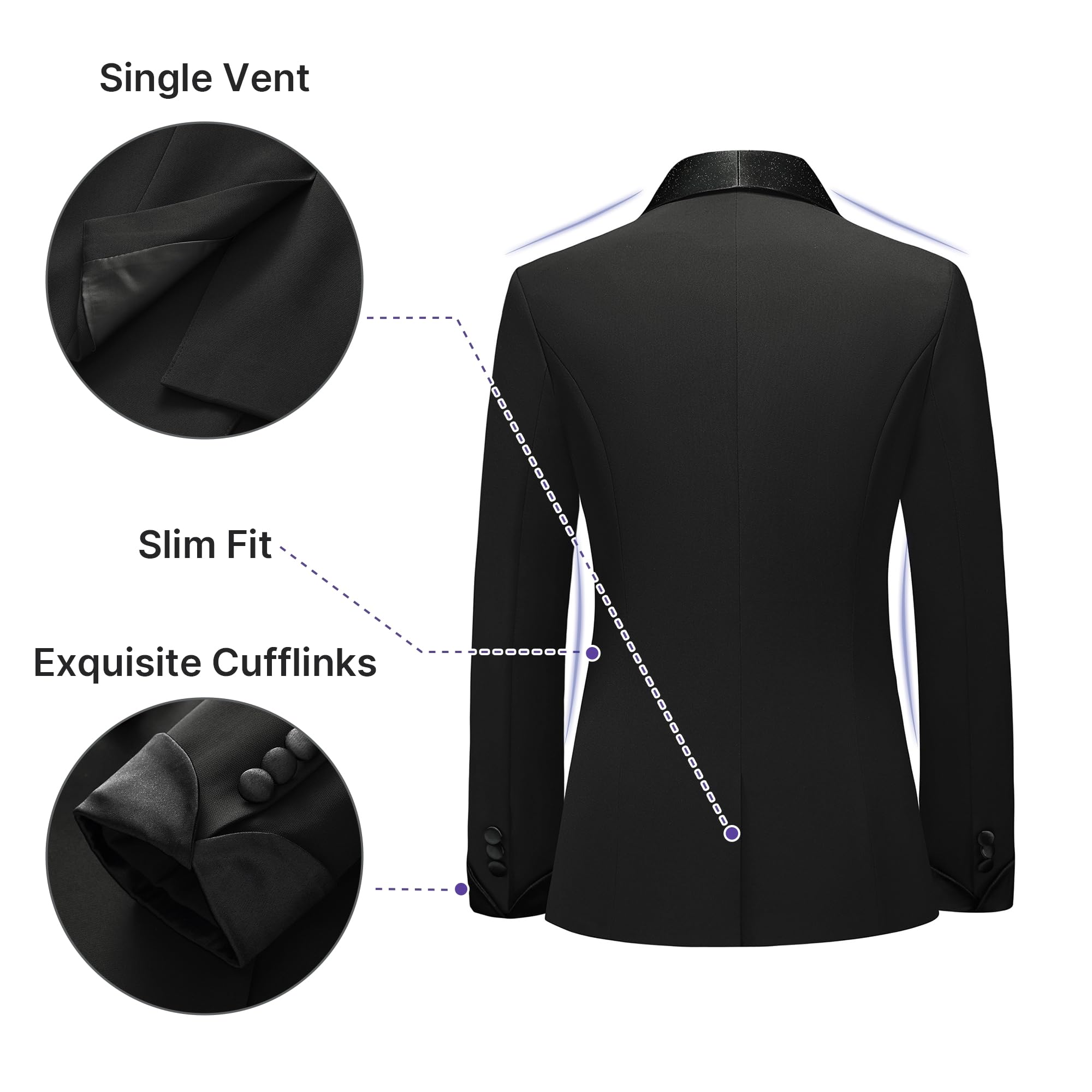 TRONSTORE Women's Pants Suit 2 Piece Set Smil Fit Jacket Shawl Sollar Blazer Dress for Women - Image 4