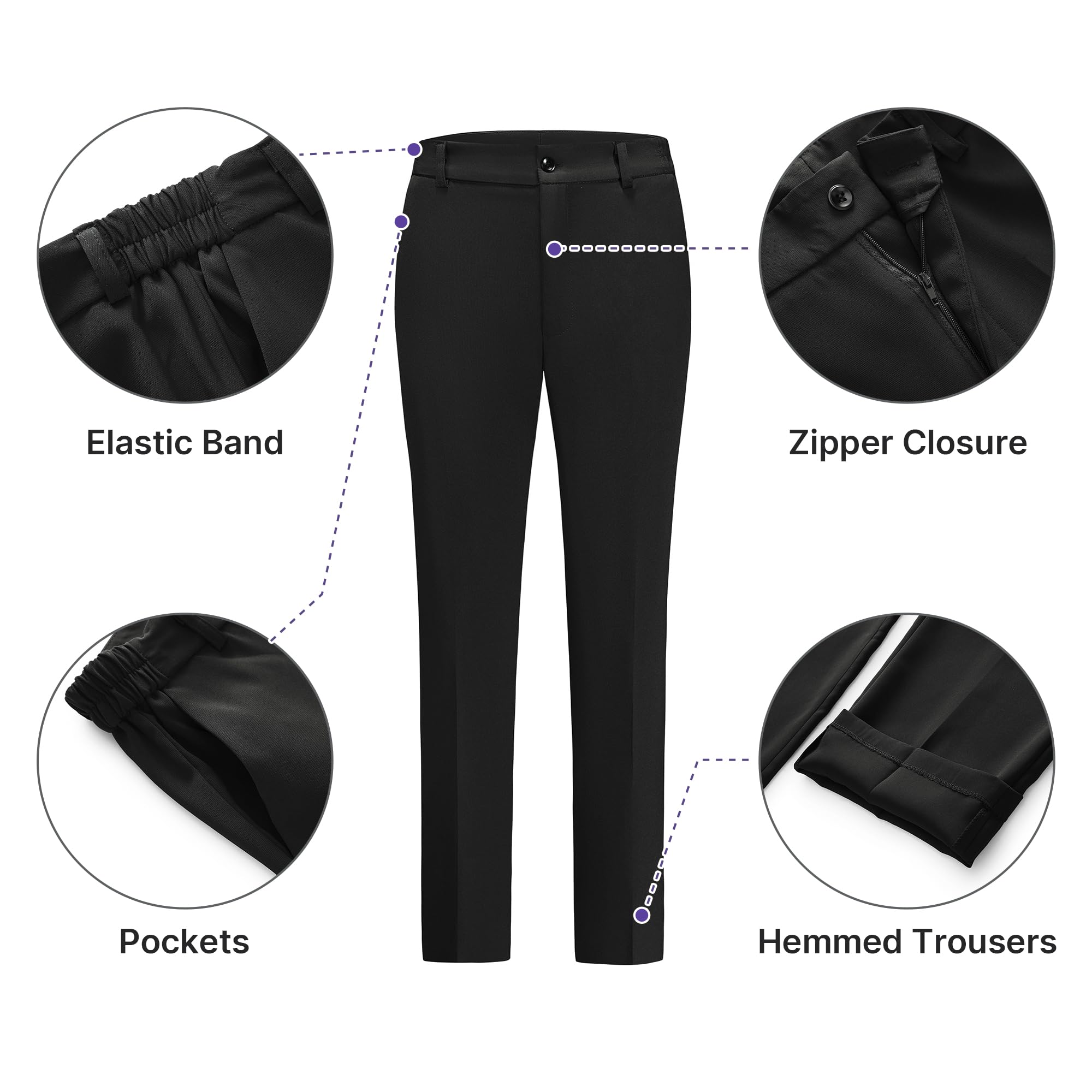 TRONSTORE Women's Pants Suit 2 Piece Set Smil Fit Jacket Shawl Sollar Blazer Dress for Women - Image 5