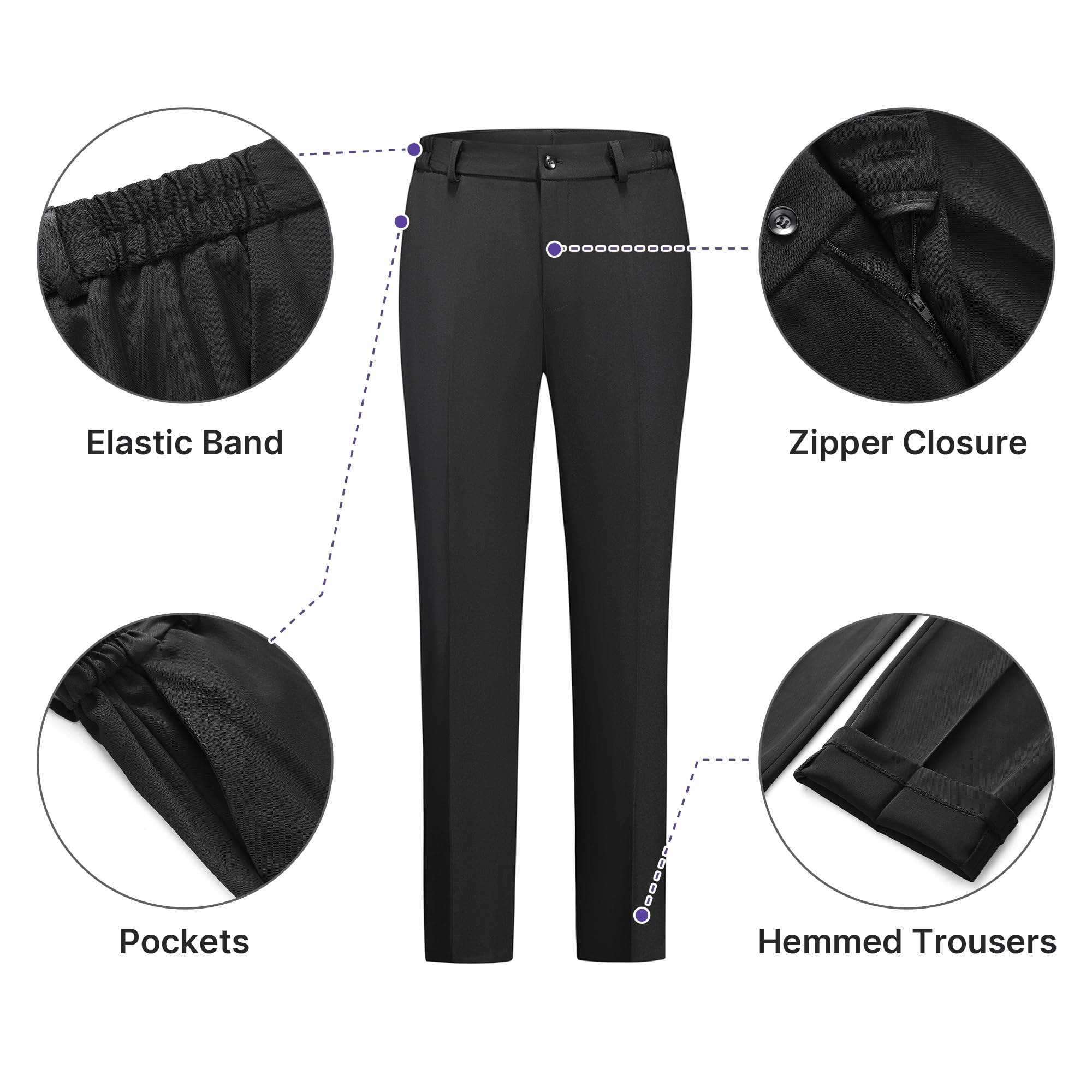 TRONSTORE Women's Pants Suit Solid Jacket 2 Piece Set Irregular Blazer Suit Business Casual - Image 3