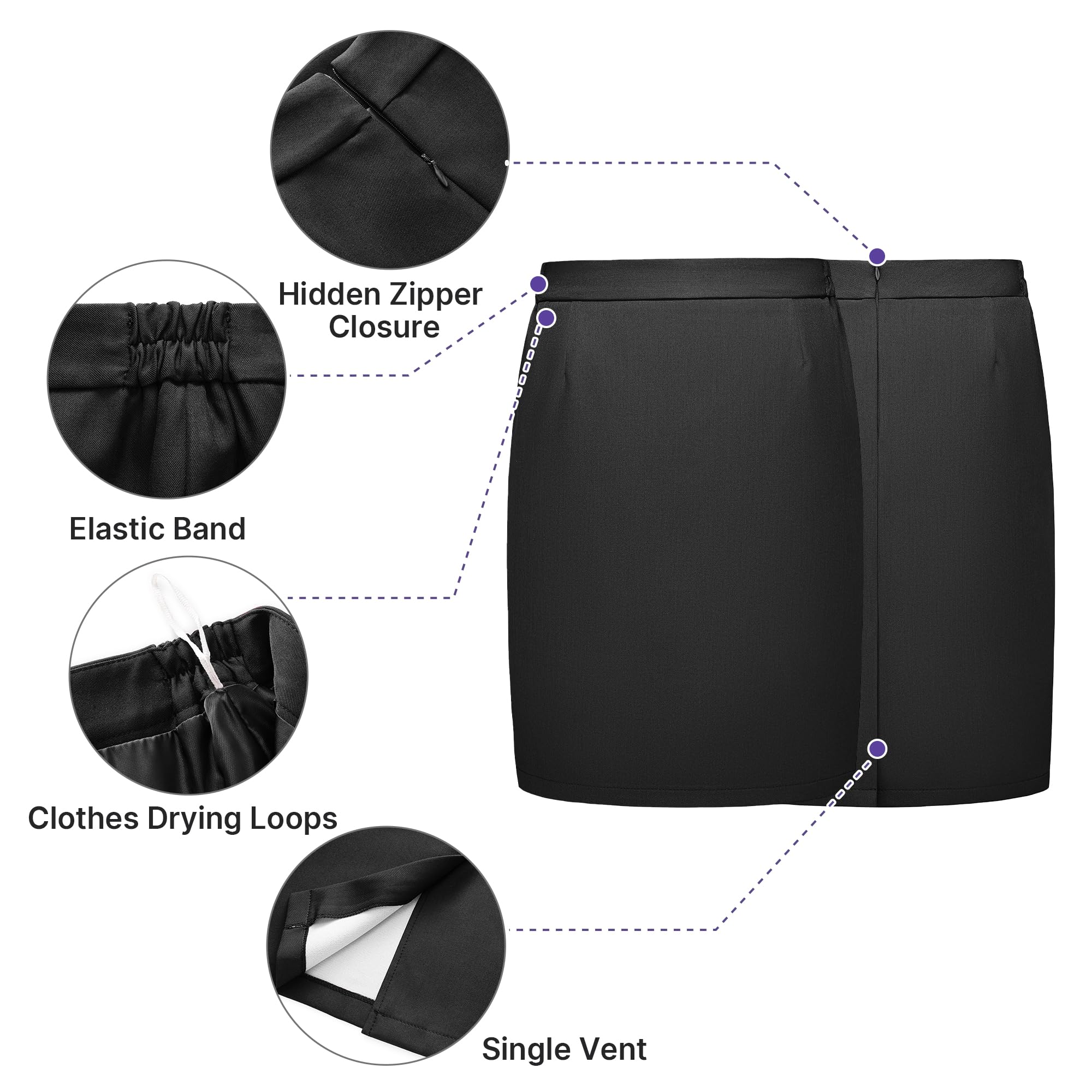 TRONSTORE Women's Skirt Suit 2 Piece Set Business Office Suits for Women Dressy Professional Outfits - Image 3