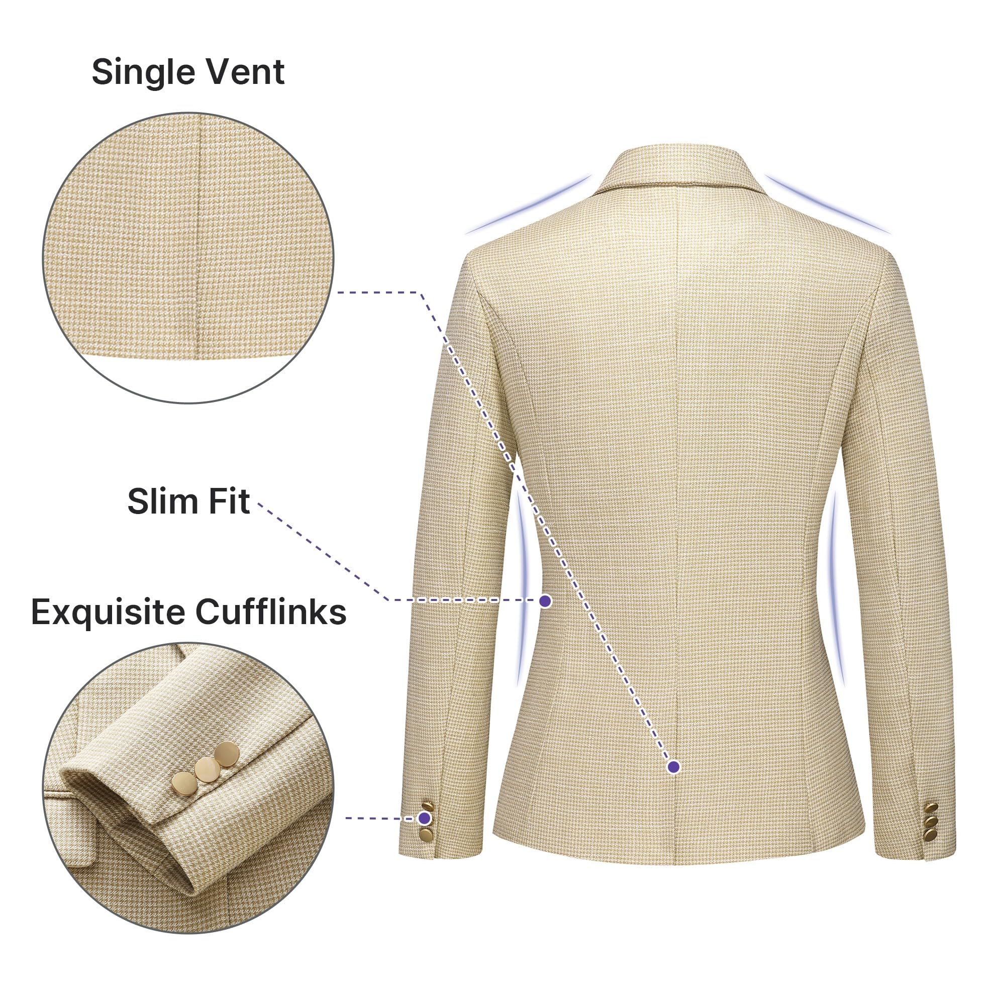TRONSTORE Women's Suit 2 Piece Set Business Pants Suit for Women Pinstripe Houndstooth Blazer - Image 5