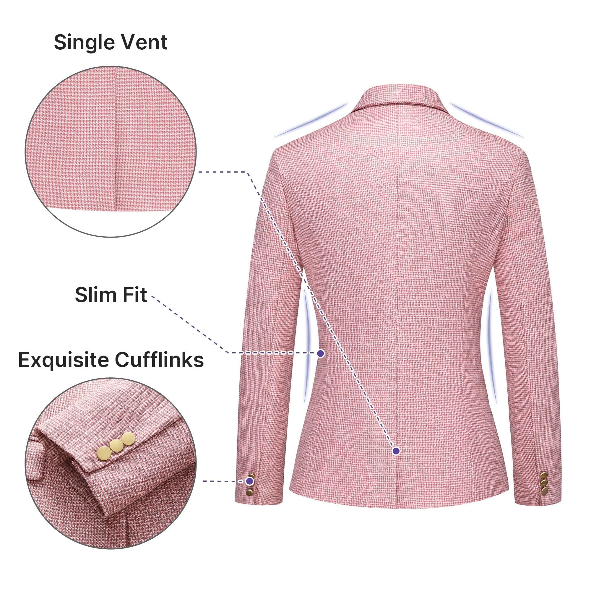 TRONSTORE Women's Suit 2 Piece Set Business Pants Suit for Women Pinstripe Houndstooth Blazer - Image 5