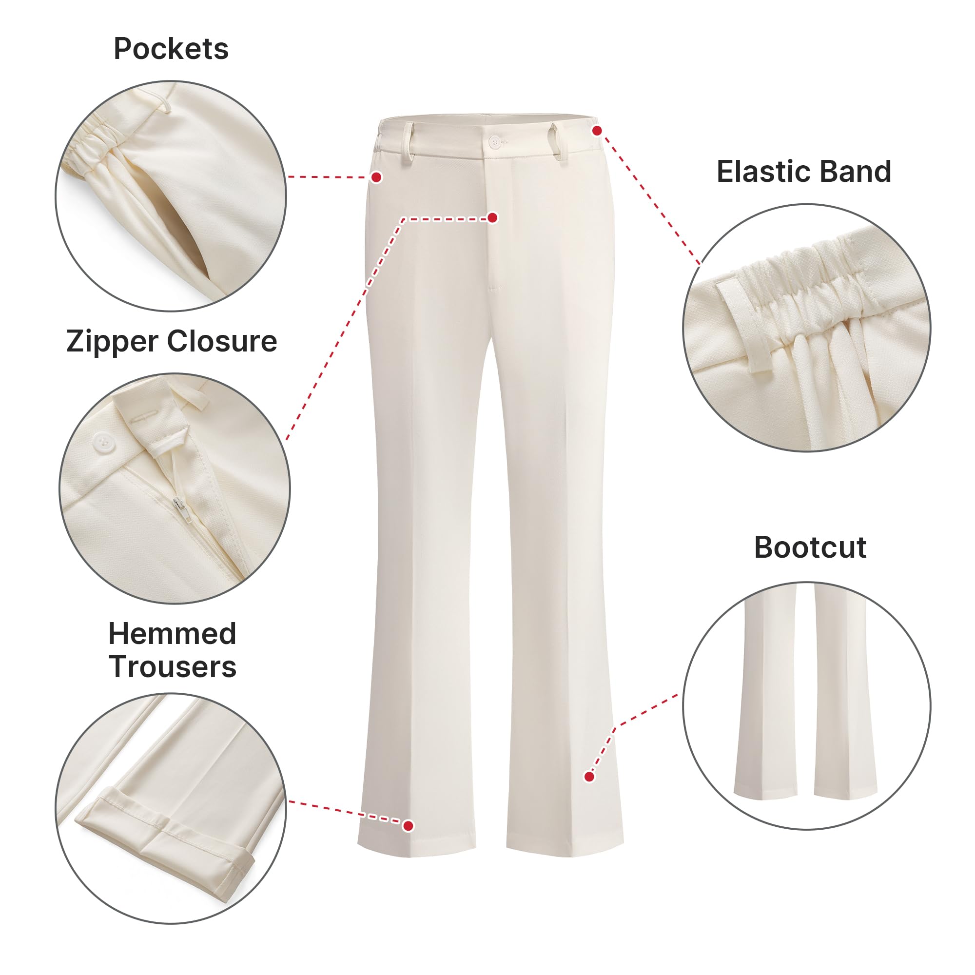 TRONSTORE Women's Suit 2 Piece Set Pinstripe Blazer and Bootcut Dressy Pants Set for Work Office Business Outfits - Image 5