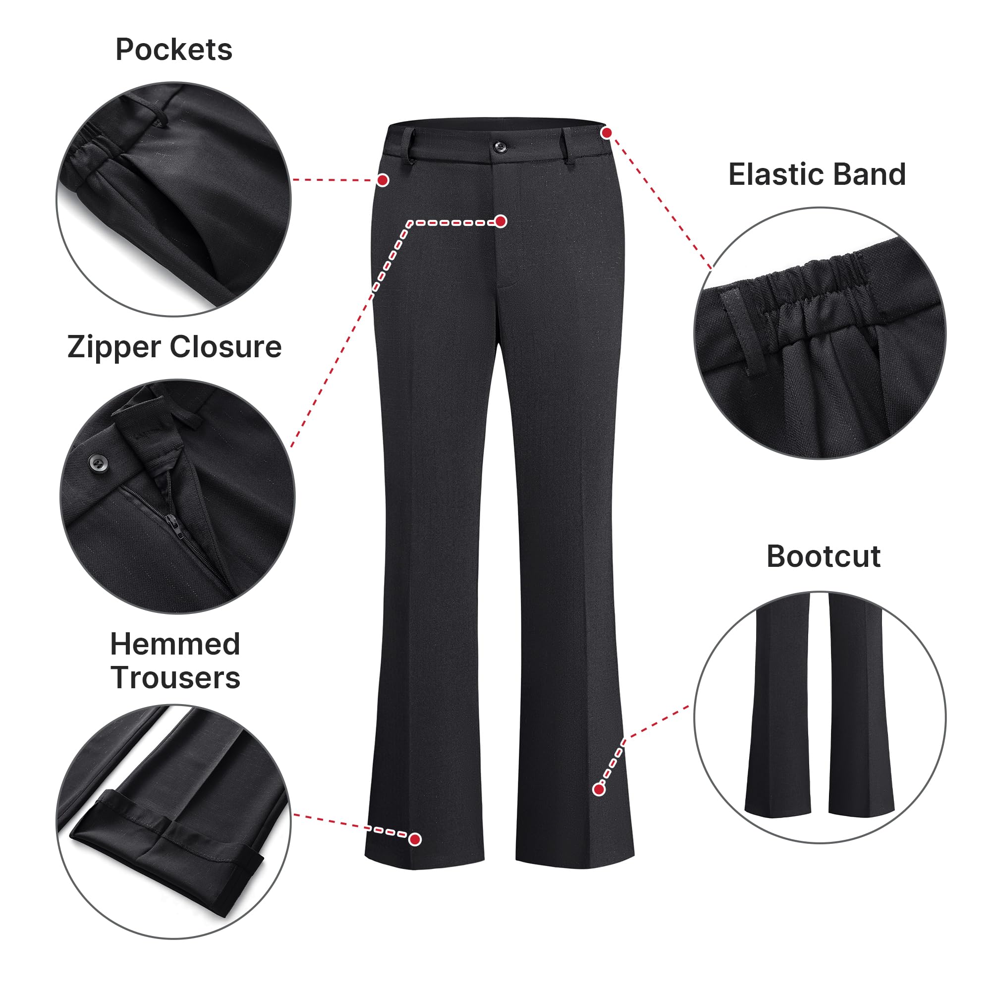 TRONSTORE Women's Suit 2 Piece Set Pinstripe Blazer and Bootcut Dressy Pants Set for Work Office Business Outfits - Image 5