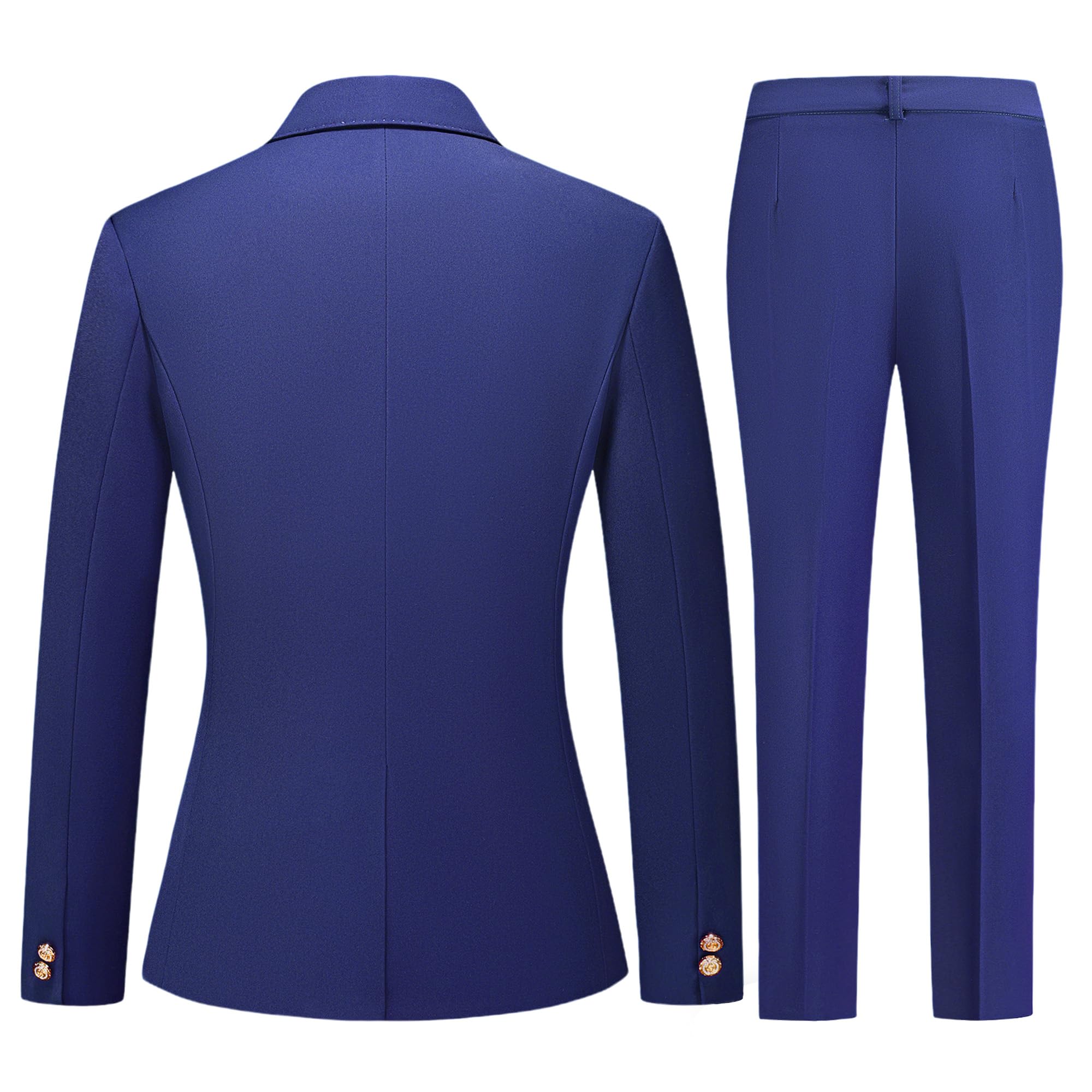 TRONSTORE Women's Suit Set One Button Notched Lapel Blazer & Elastic Waist Pants for Office Formal Business Professional Wear - Image 4