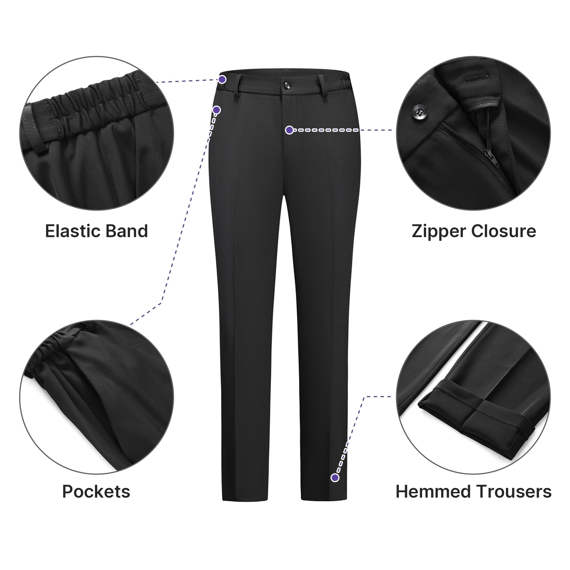 TRONSTORE Women's Suiting Pants Suits for Women Dressy Double-Breasted Blazer Business Casual Outfits - Image 3