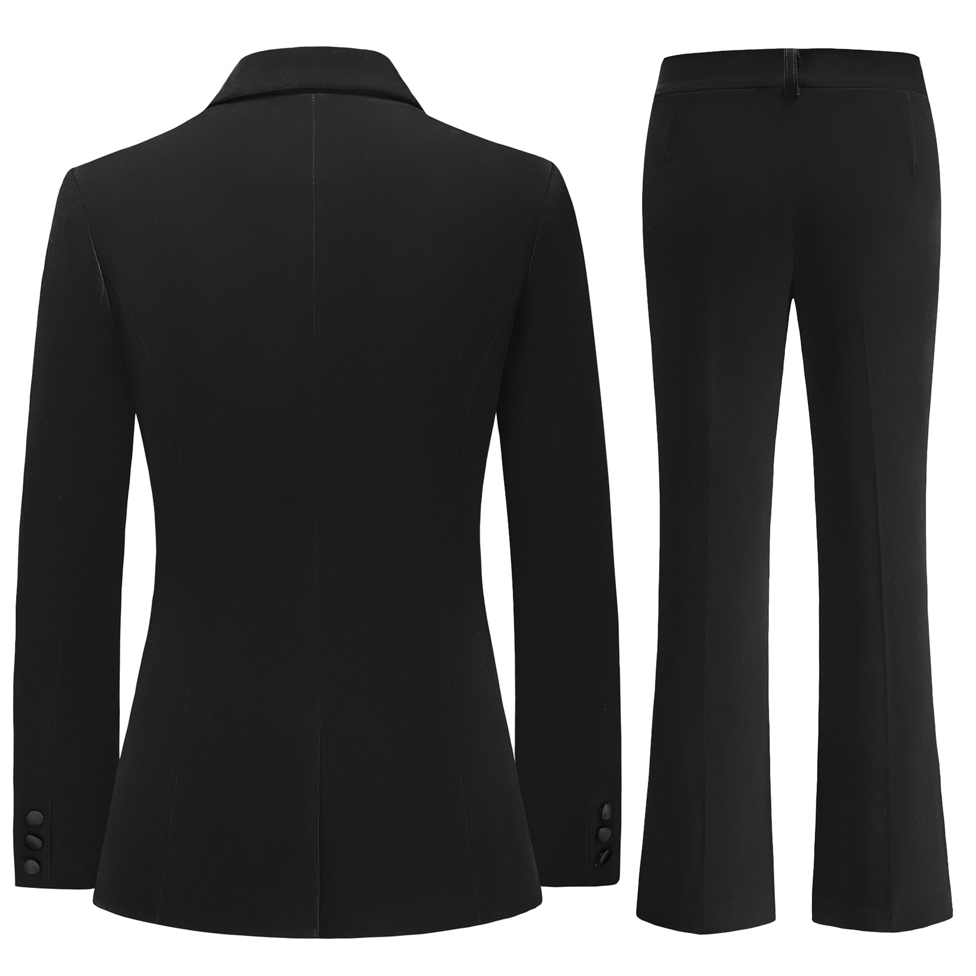 TRONSTORE Women's Velvet Suit 2 Piece Set Satin Peaked Lapel Blazer Outfits for Women Wedding Party Business - Image 4
